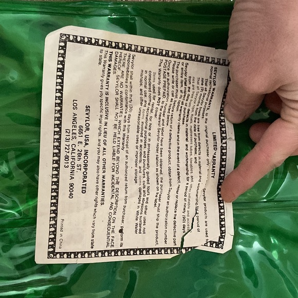 Vintage 7up Pool Floaty with original instructions/warranty and patch spot - Picture 3 of 8